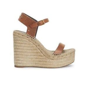 Saint Laurent Tan Wedge Sandals